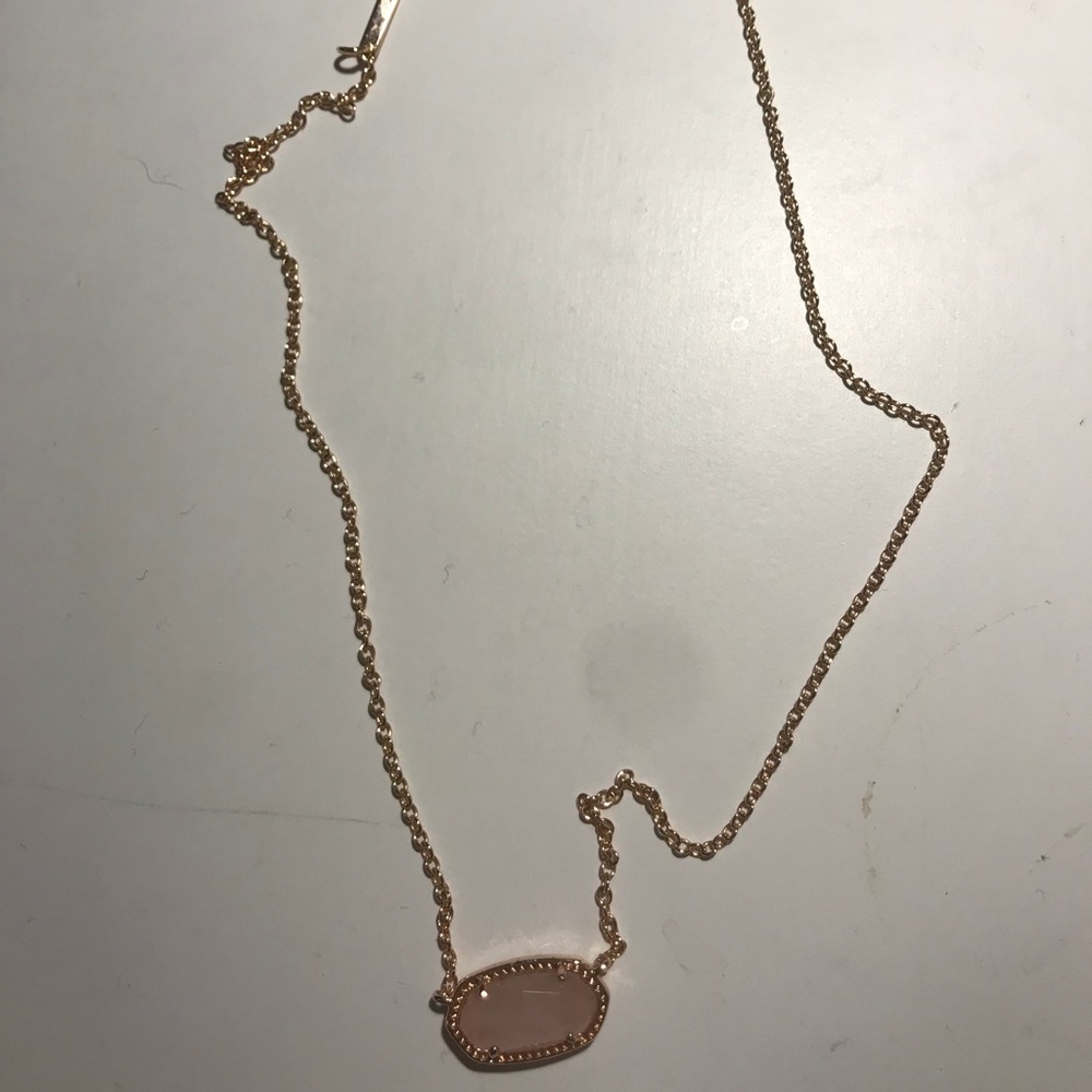 Kendra Scott light pink pendant w/ gold chain